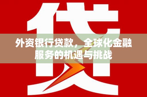 和硕外资银行贷款，全球化金融服务的机遇与挑战
