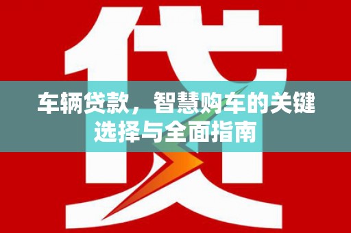和硕车辆贷款，智慧购车的关键选择与全面指南