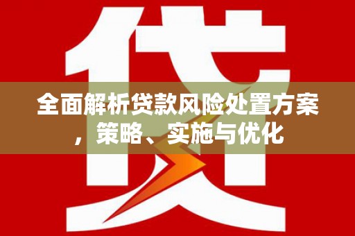 和硕全面解析贷款风险处置方案，策略、实施与优化